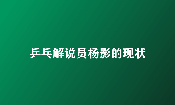 乒乓解说员杨影的现状