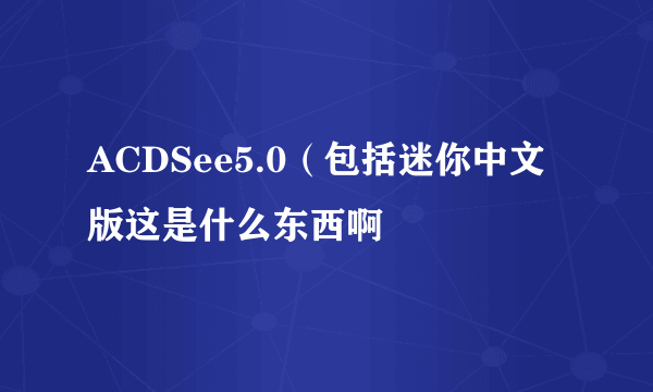 ACDSee5.0（包括迷你中文版这是什么东西啊