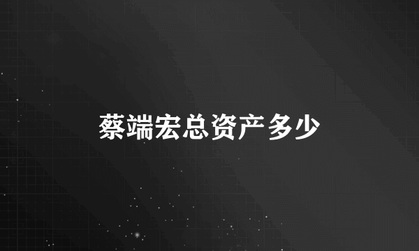 蔡端宏总资产多少