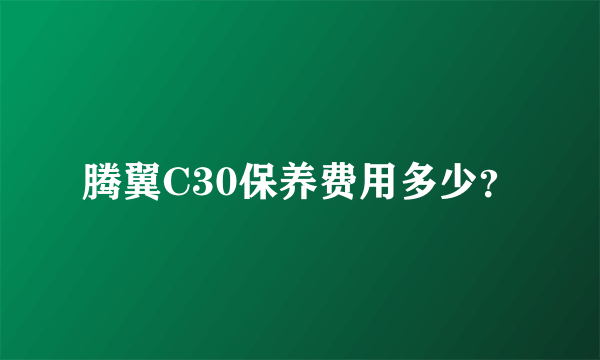 腾翼C30保养费用多少？