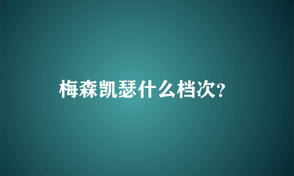 梅森凯瑟什么档次？