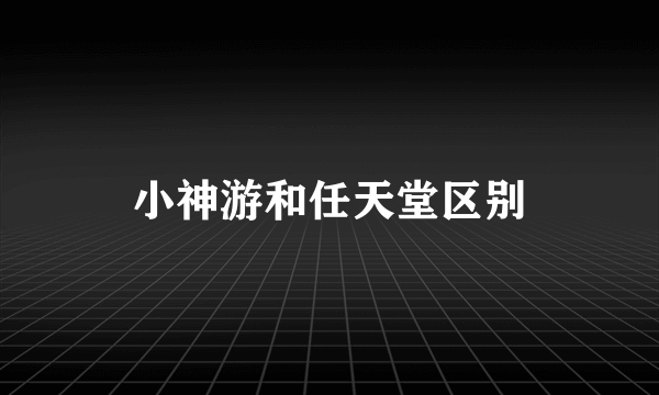 小神游和任天堂区别
