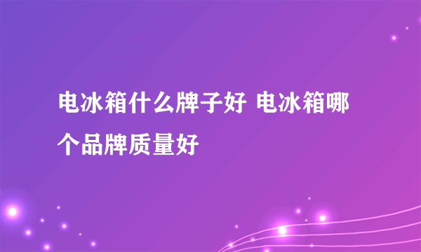 电冰箱什么牌子好 电冰箱哪个品牌质量好