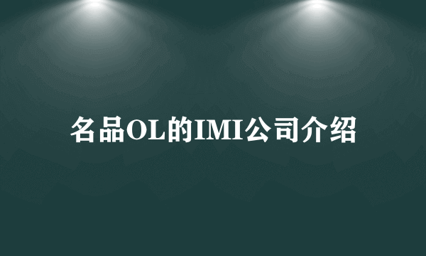 名品OL的IMI公司介绍