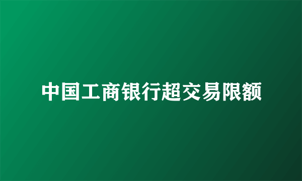 中国工商银行超交易限额