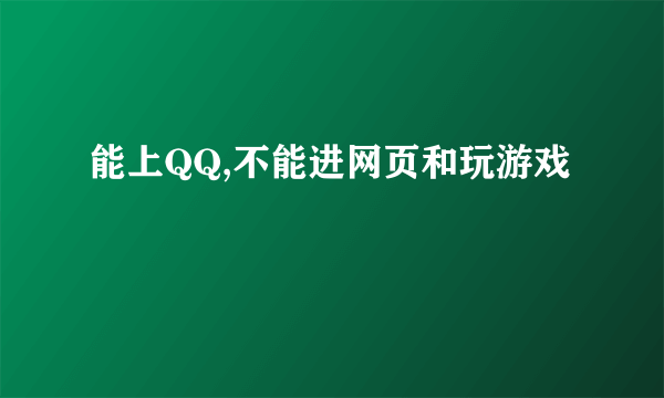 能上QQ,不能进网页和玩游戏