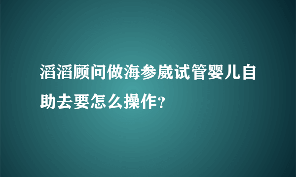 滔滔顾问做海参崴试管婴儿自助去要怎么操作？