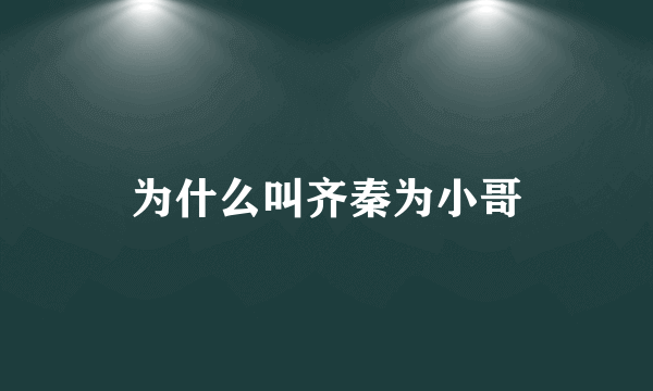为什么叫齐秦为小哥