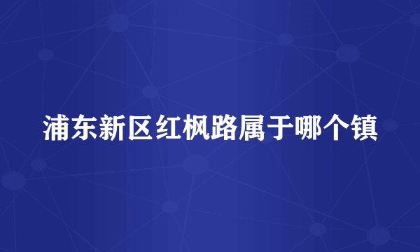 浦东新区红枫路属于哪个镇