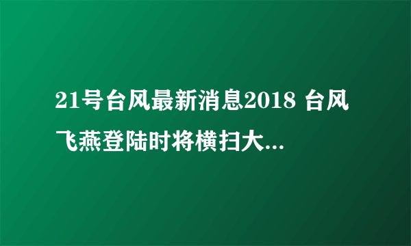 21号台风最新消息2018 台风飞燕登陆时将横扫大半个日本