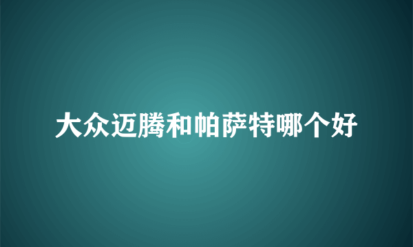 大众迈腾和帕萨特哪个好