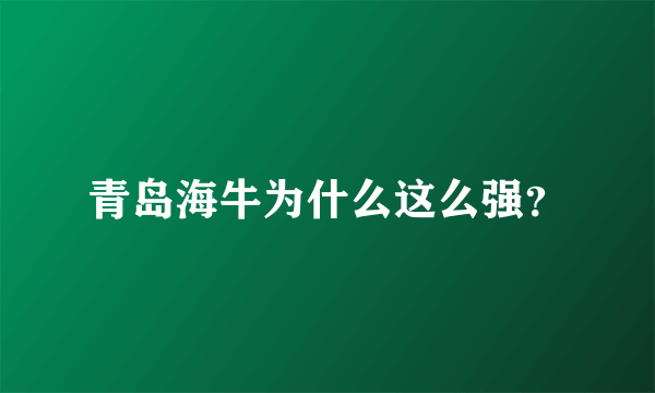 青岛海牛为什么这么强？