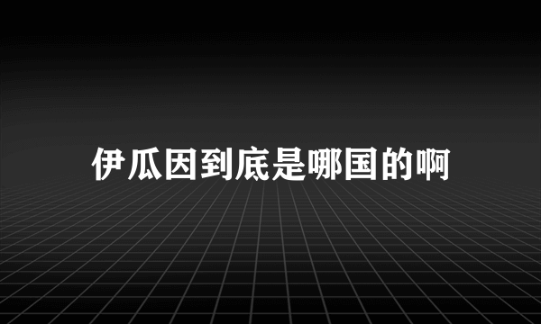 伊瓜因到底是哪国的啊