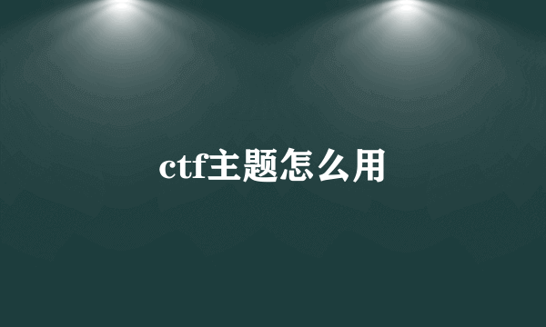 ctf主题怎么用