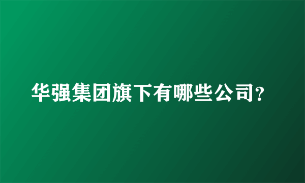 华强集团旗下有哪些公司？
