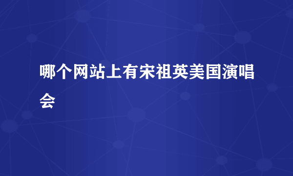 哪个网站上有宋祖英美国演唱会