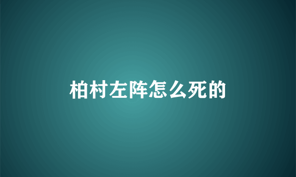 柏村左阵怎么死的