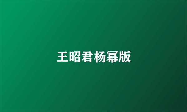 王昭君杨幂版