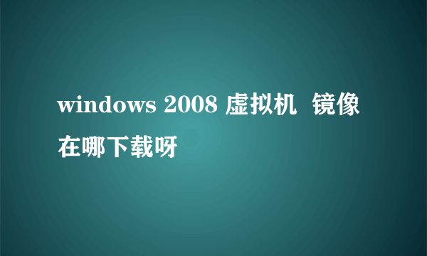 windows 2008 虚拟机  镜像  在哪下载呀