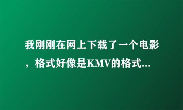 我刚刚在网上下载了一个电影，格式好像是KMV的格式，然后一播放就弹出来这么个东西，不进去播出来就是