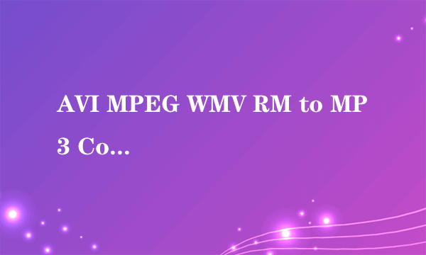 AVI MPEG WMV RM to MP3 Converter的使用问题