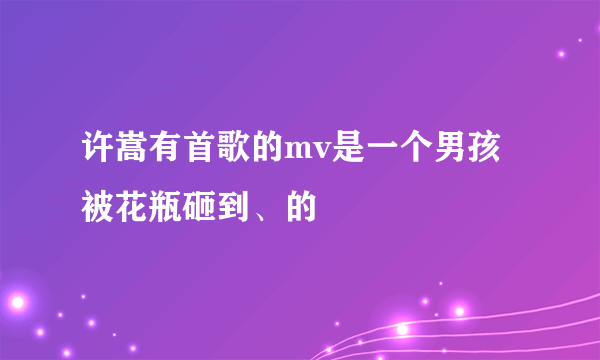 许嵩有首歌的mv是一个男孩被花瓶砸到、的