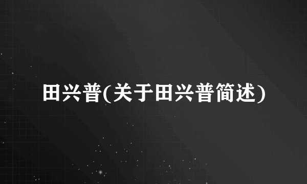 田兴普(关于田兴普简述)