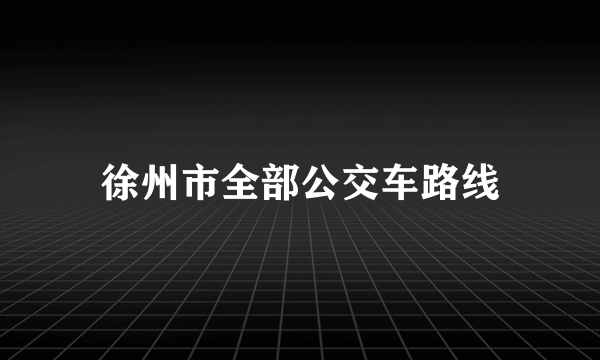 徐州市全部公交车路线