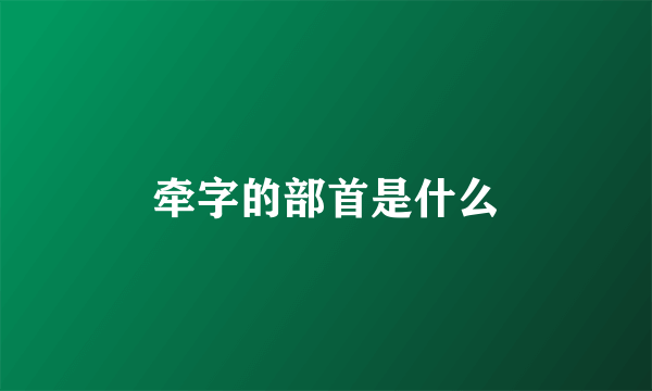 牵字的部首是什么