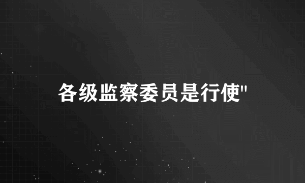 各级监察委员是行使