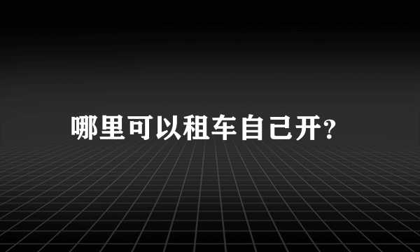 哪里可以租车自己开？