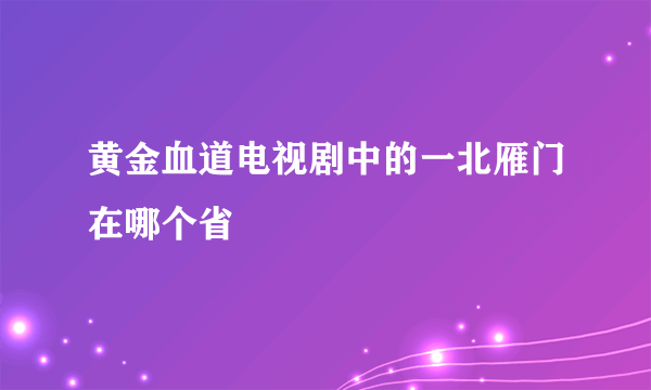 黄金血道电视剧中的一北雁门在哪个省