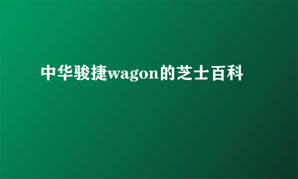 中华骏捷wagon的芝士百科