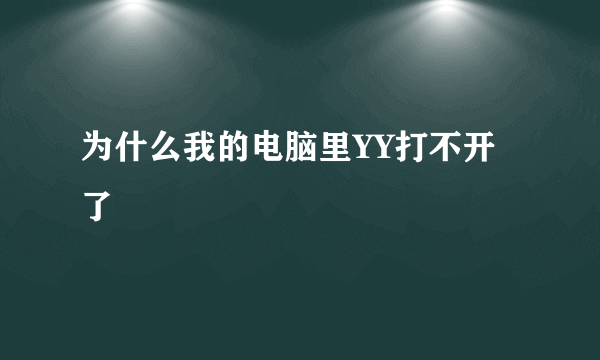 为什么我的电脑里YY打不开了