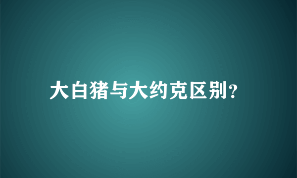 大白猪与大约克区别？