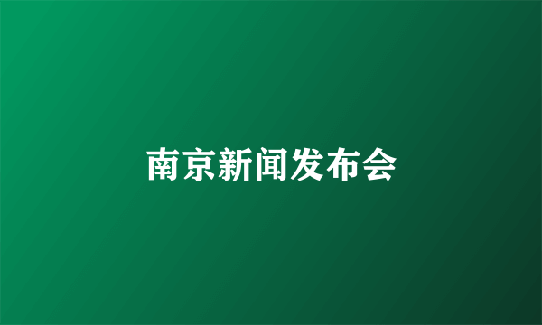 南京新闻发布会