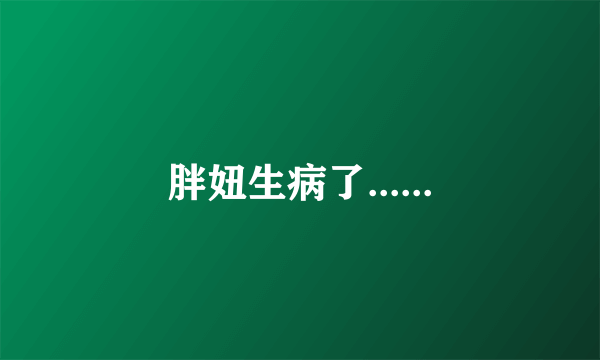 胖妞生病了......