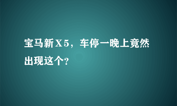 宝马新Ｘ5，车停一晚上竟然出现这个？