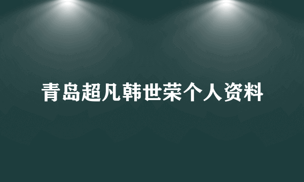 青岛超凡韩世荣个人资料