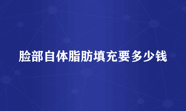 脸部自体脂肪填充要多少钱