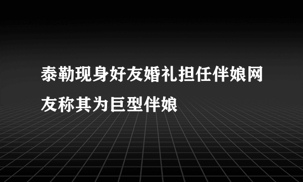 泰勒现身好友婚礼担任伴娘网友称其为巨型伴娘