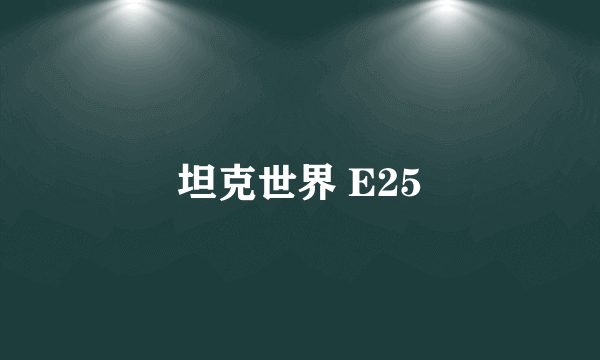 坦克世界 E25