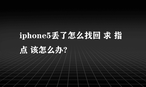 iphone5丢了怎么找回 求 指点 该怎么办?