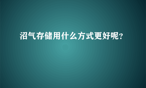 沼气存储用什么方式更好呢？