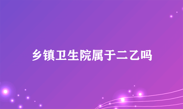 乡镇卫生院属于二乙吗