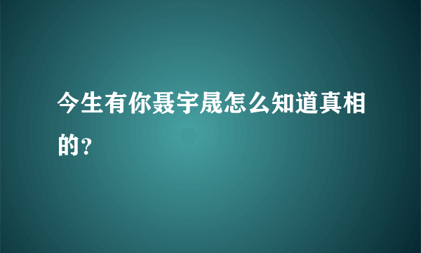今生有你聂宇晟怎么知道真相的？