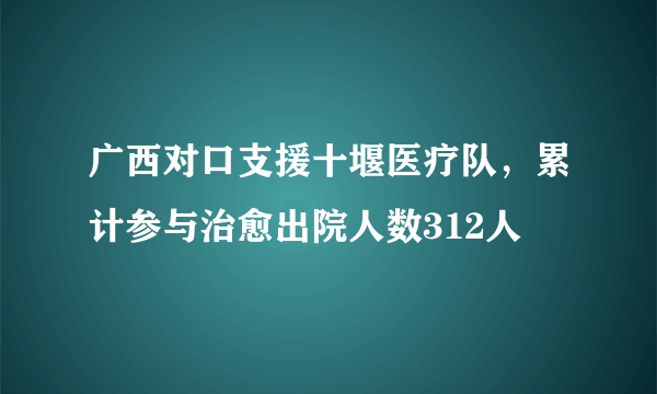 广西对口支援十堰医疗队，累计参与治愈出院人数312人