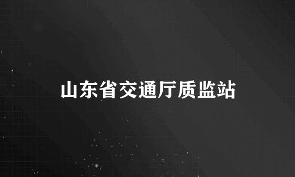 山东省交通厅质监站