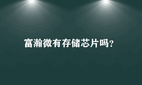 富瀚微有存储芯片吗？