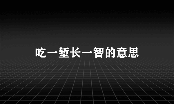 吃一堑长一智的意思